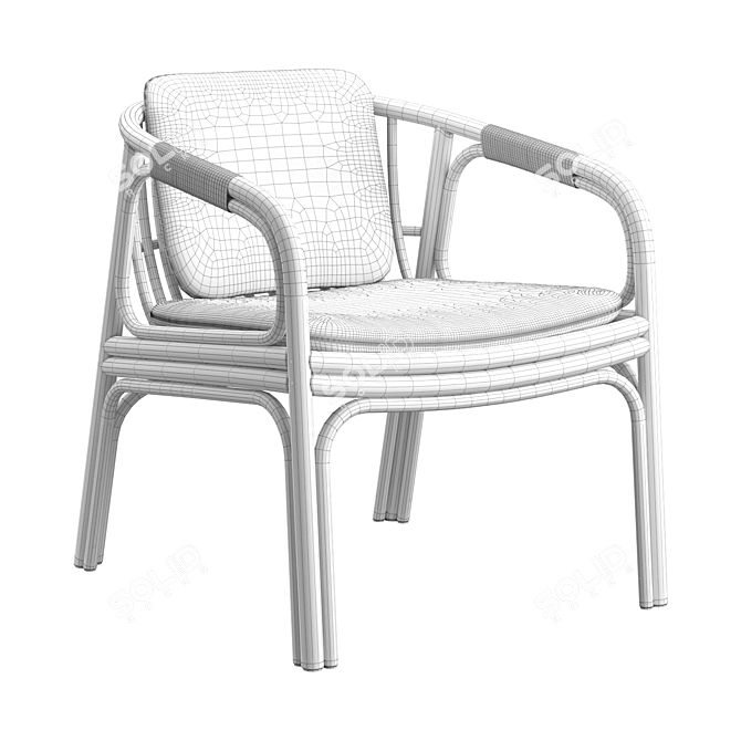 Elegant Rattan Hublot Armchair 3D model image 7