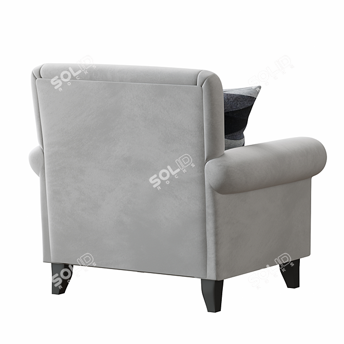 Modern Tula Fabric Accent Chair 3D model image 3