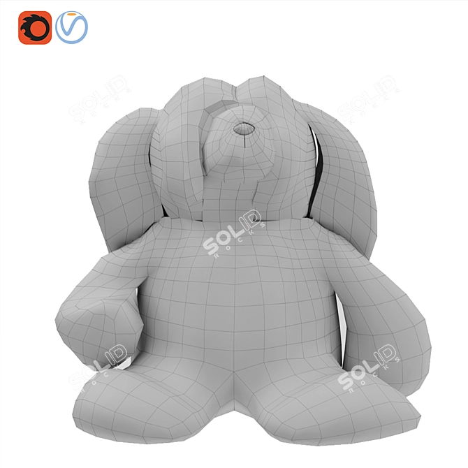 Soft Plush Teddy Bear Toy 3D model image 2