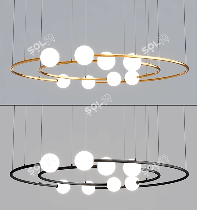 Eccentric Dual Pendant Lamp 3D model image 2