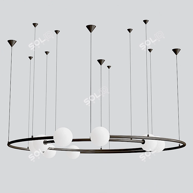 Eccentric Dual Pendant Lamp 3D model image 3