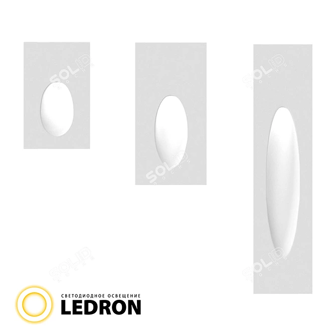 Sleek Plaster-In LED Lights 3D model image 1