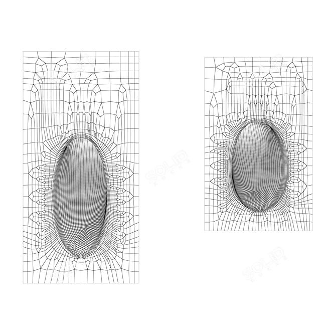 Sleek Plaster-In LED Lights 3D model image 3
