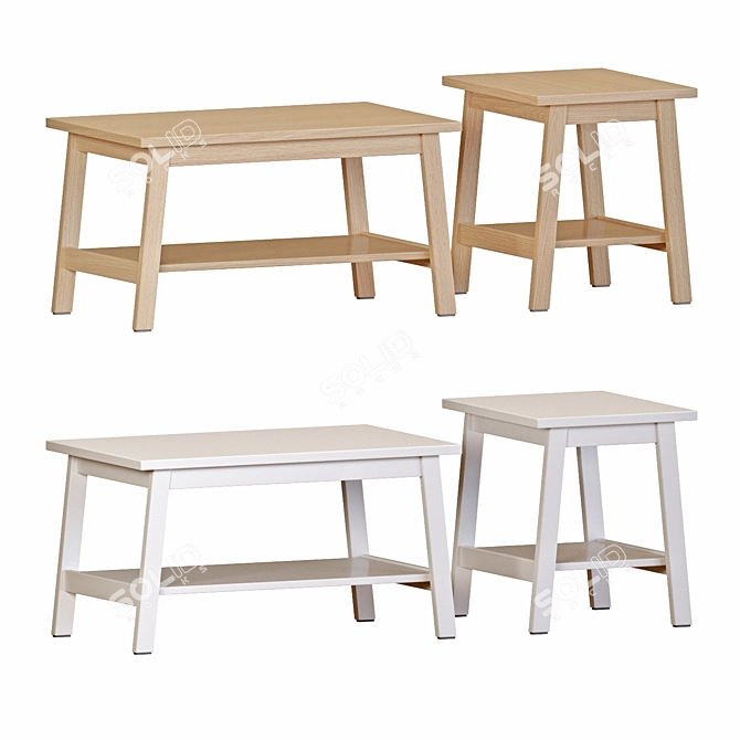 Sleek White LUNNARP Tables 3D model image 1