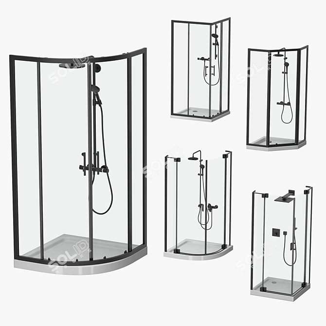 Cezares Shower Enclosures Set: Modern Designs for Luxury Bathrooms 3D model image 1