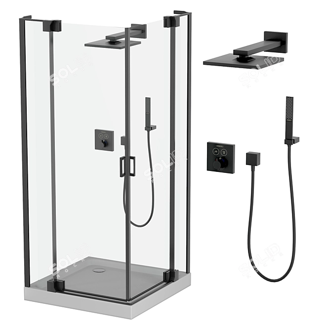 Cezares Shower Enclosures Set: Modern Designs for Luxury Bathrooms 3D model image 2