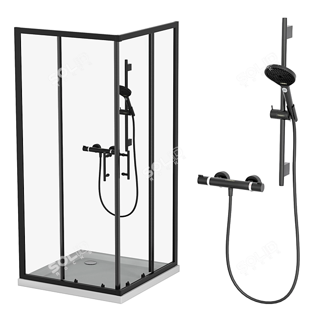 Cezares Shower Enclosures Set: Modern Designs for Luxury Bathrooms 3D model image 4