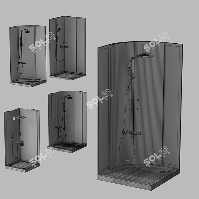 Cezares Shower Enclosures Set: Modern Designs for Luxury Bathrooms 3D model image 7