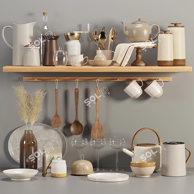 Versatile Kitchen Accessory Set 3D model image 1