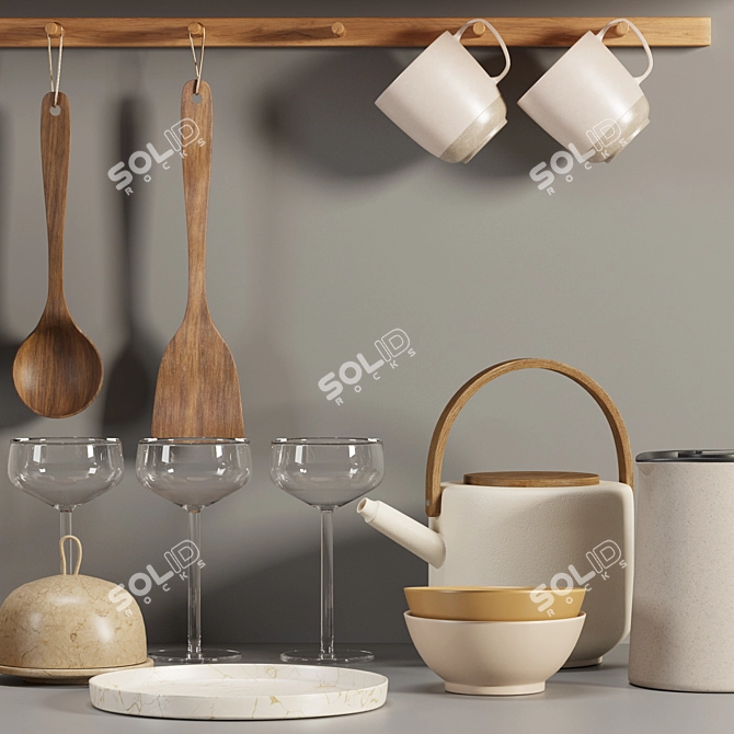 Versatile Kitchen Accessory Set 3D model image 4