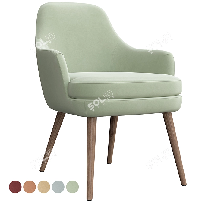 Elegant Walter Knoll 375 Chair 3D model image 1