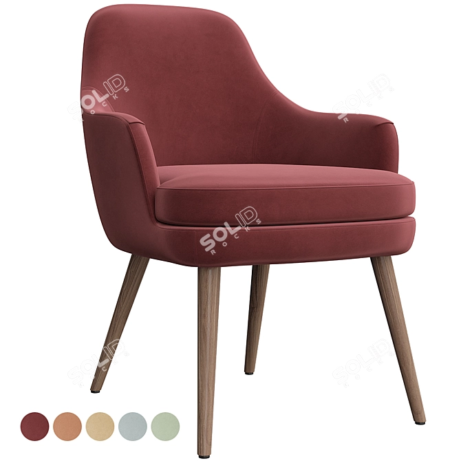 Elegant Walter Knoll 375 Chair 3D model image 3