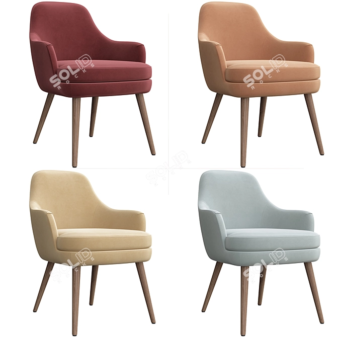 Elegant Walter Knoll 375 Chair 3D model image 6