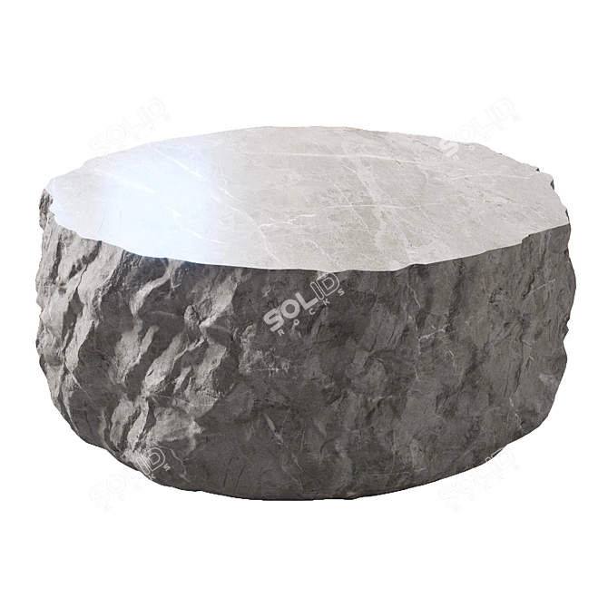 Stylish Stone Coffee Table 3D model image 1