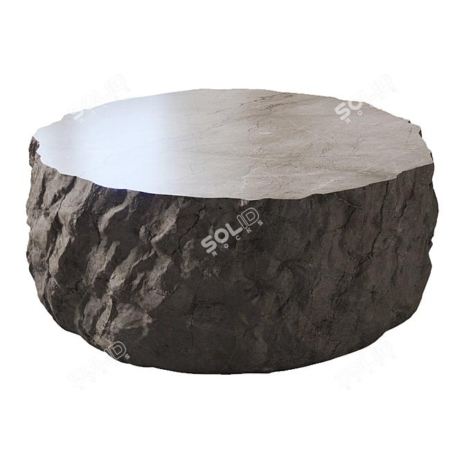 Stylish Stone Coffee Table 3D model image 4