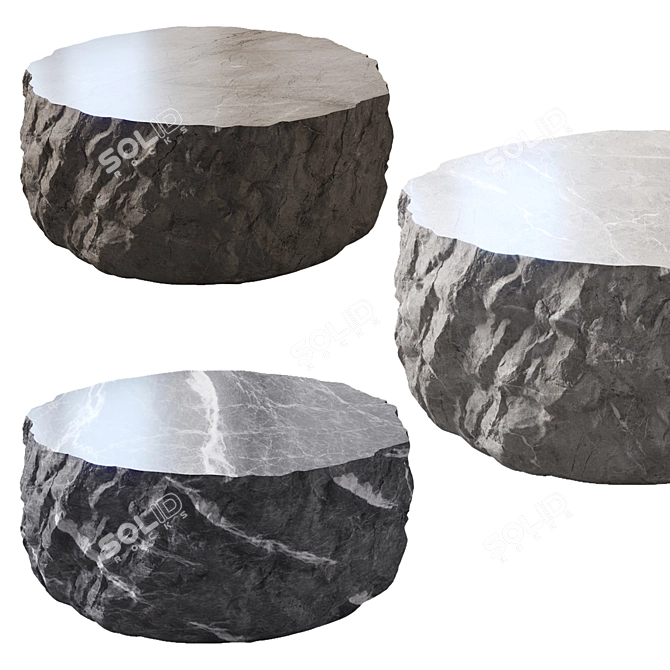 Stylish Stone Coffee Table 3D model image 5