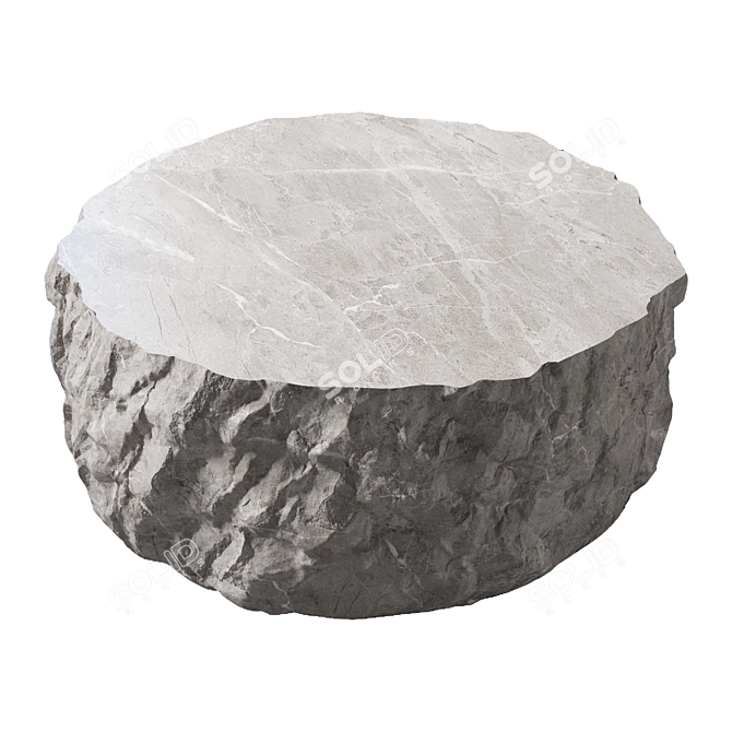 Stylish Stone Coffee Table 3D model image 6