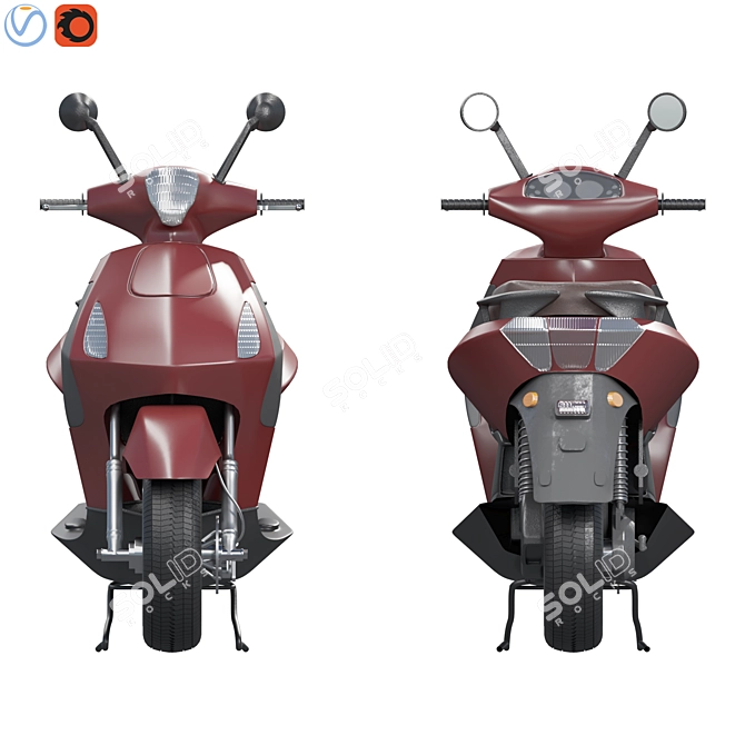 249k Polygons Scooter 3D model image 3