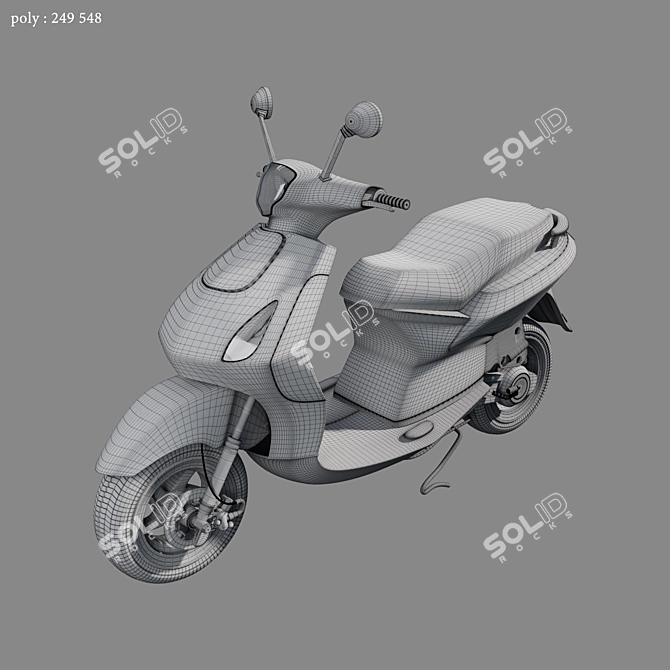 249k Polygons Scooter 3D model image 5