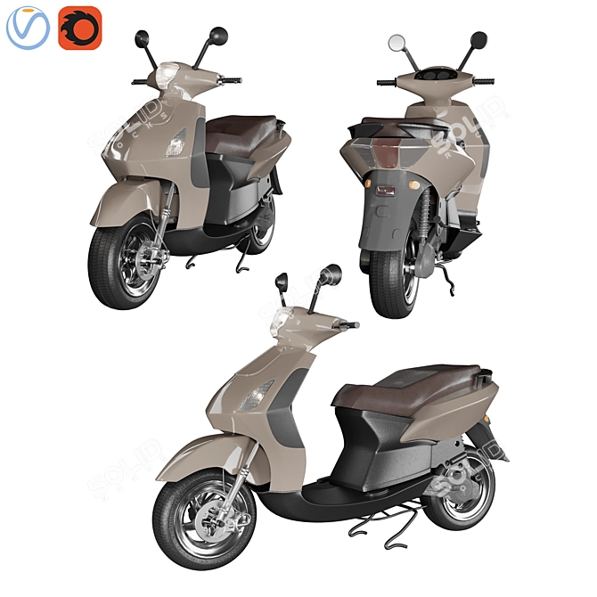 249k Polygons Scooter 3D model image 6