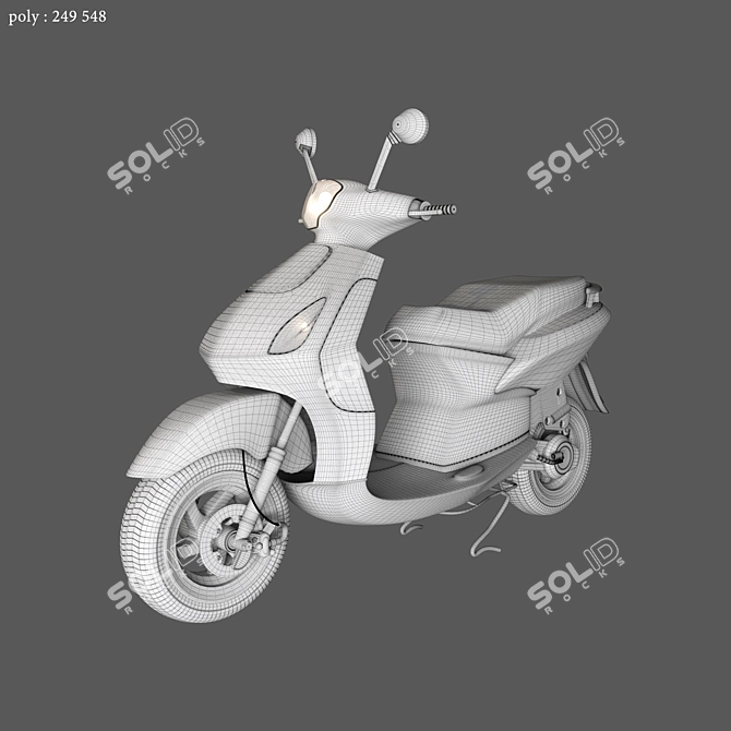 249k Polygons Scooter 3D model image 8