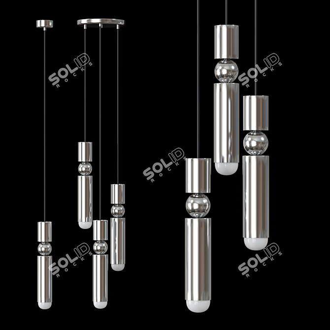 Sleek Plumb Pendant Light 3D model image 2