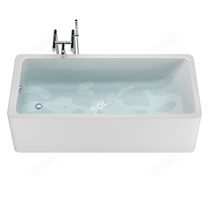 Elegant Roca Element Acrylic Bathtub 3D model image 1