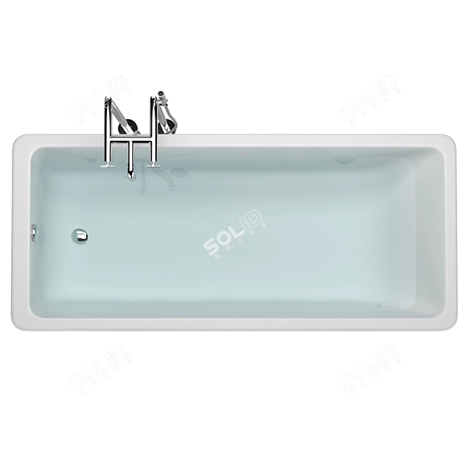 Elegant Roca Element Acrylic Bathtub 3D model image 4