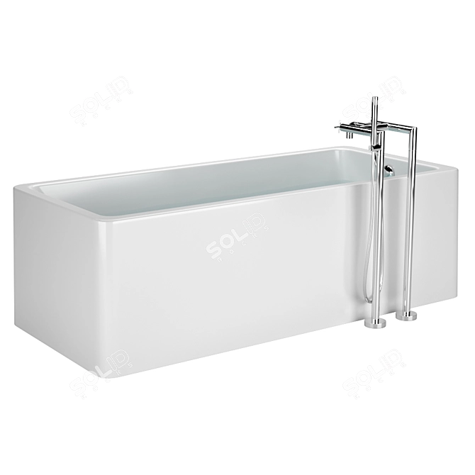 Elegant Roca Element Acrylic Bathtub 3D model image 5