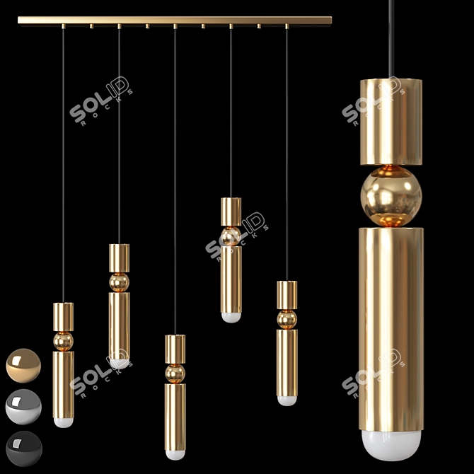 Elegant Plumb Pendant Light 3D model image 1