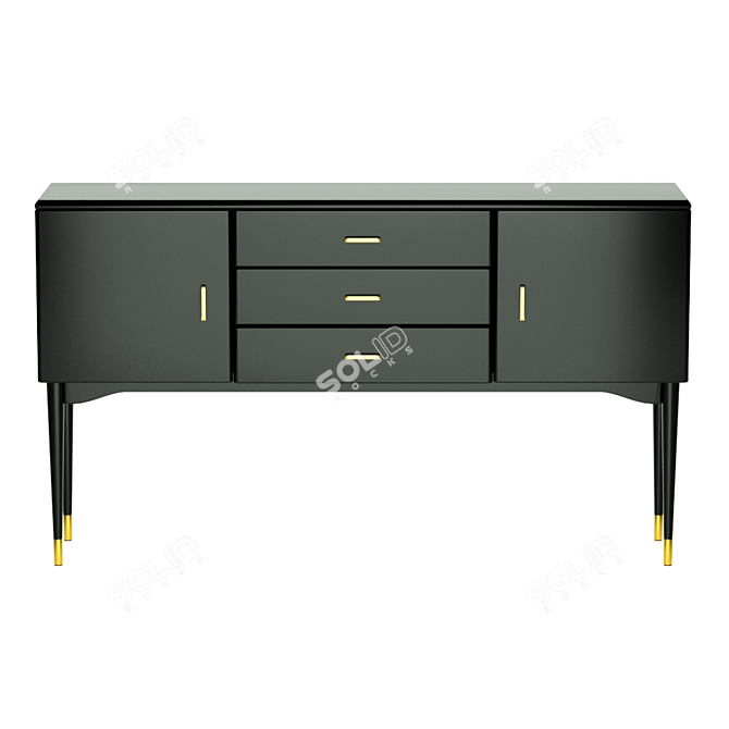 Elegant 2-Door 3-Drawer Sideboard 3D model image 2