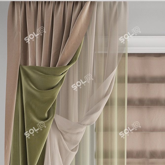 Poly Curtain: 3D Model & Textures 3D model image 2