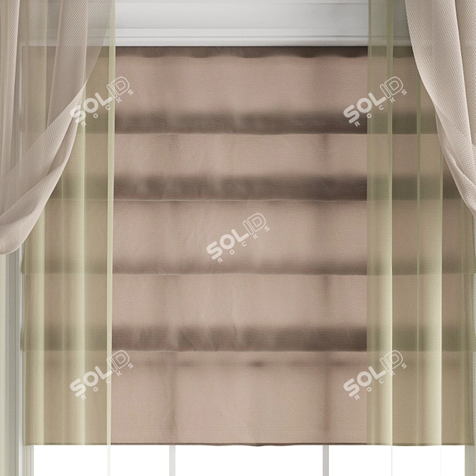 Poly Curtain: 3D Model & Textures 3D model image 4