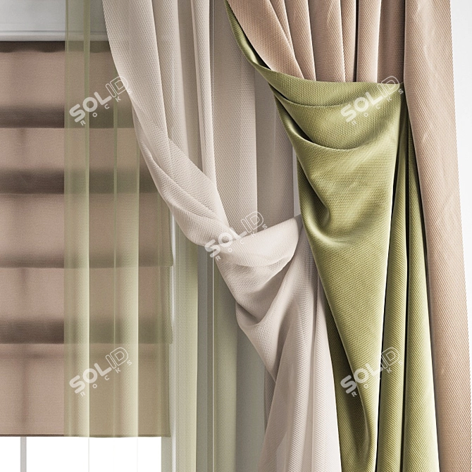 Poly Curtain: 3D Model & Textures 3D model image 5