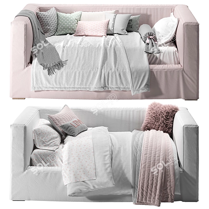 RH Brook Slipcovered Daybed: Cozy Elegance at Your Fingertips 3D model image 1