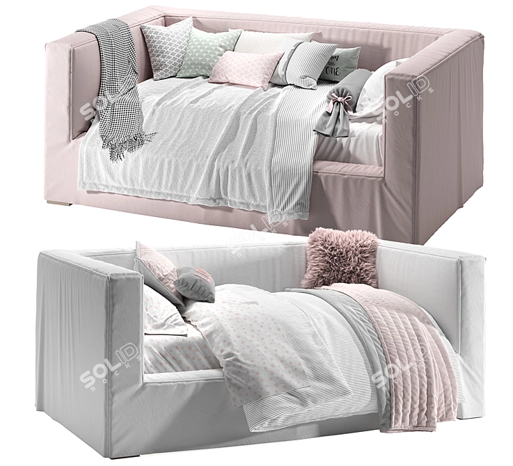 RH Brook Slipcovered Daybed: Cozy Elegance at Your Fingertips 3D model image 2