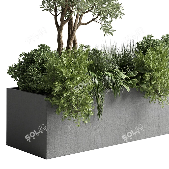 Outdoor Garden Concrete Vase Collection 3D model image 4