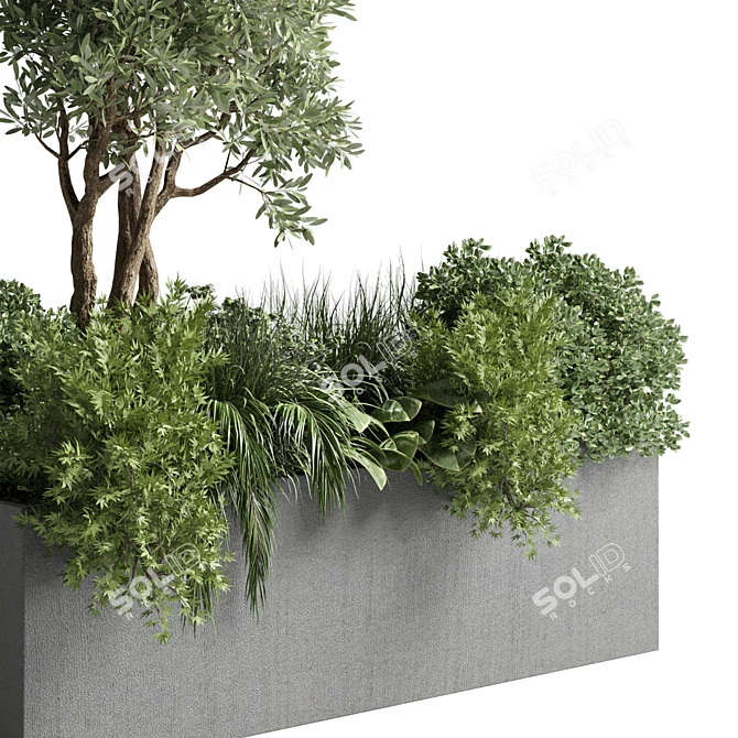 Outdoor Garden Concrete Vase Collection 3D model image 5