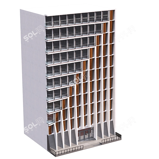 Parametric Design Residential Building 3D model image 2