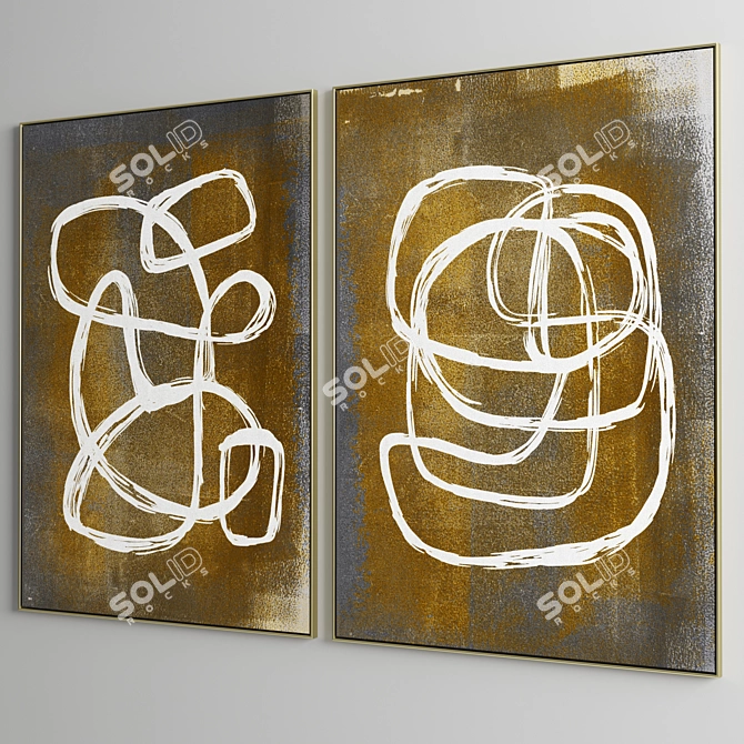 Minimalist Abstract Photo Frame Set 3D model image 5