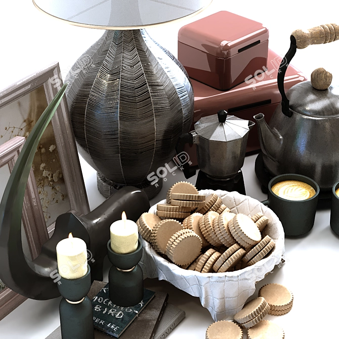 Elegant Breakfast Table Decoration 3D model image 6