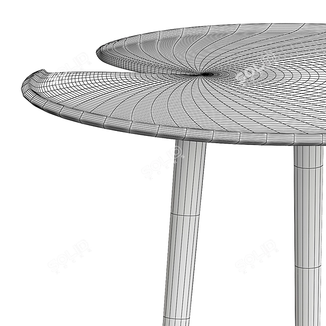 Glamorous Gold Leaf Side Table 3D model image 4