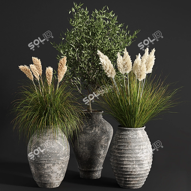 Green Oasis: 11 Indoor Plant Collection 3D model image 1