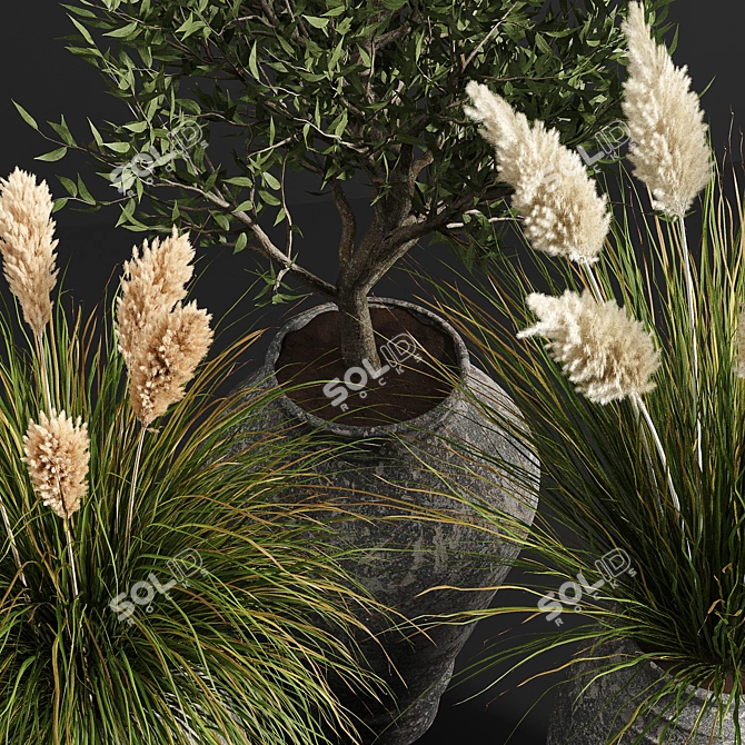 Green Oasis: 11 Indoor Plant Collection 3D model image 5