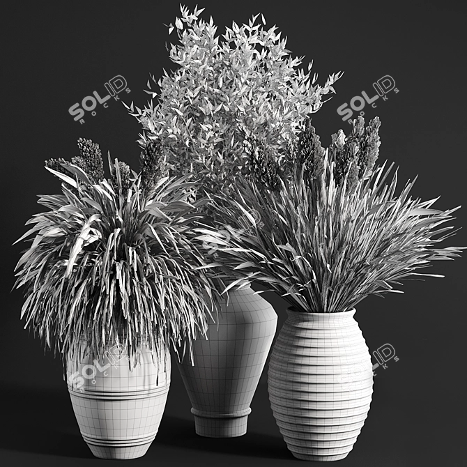 Green Oasis: 11 Indoor Plant Collection 3D model image 6