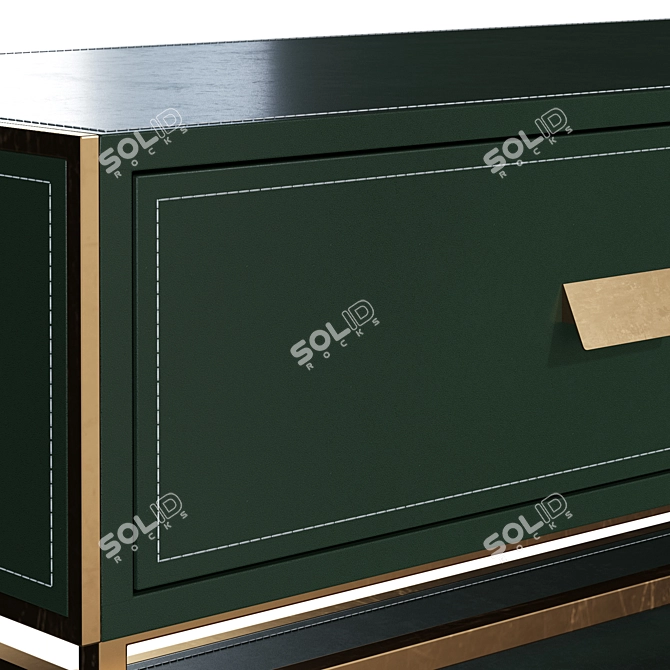 Elegant Golden Steel TV Stand 3D model image 3