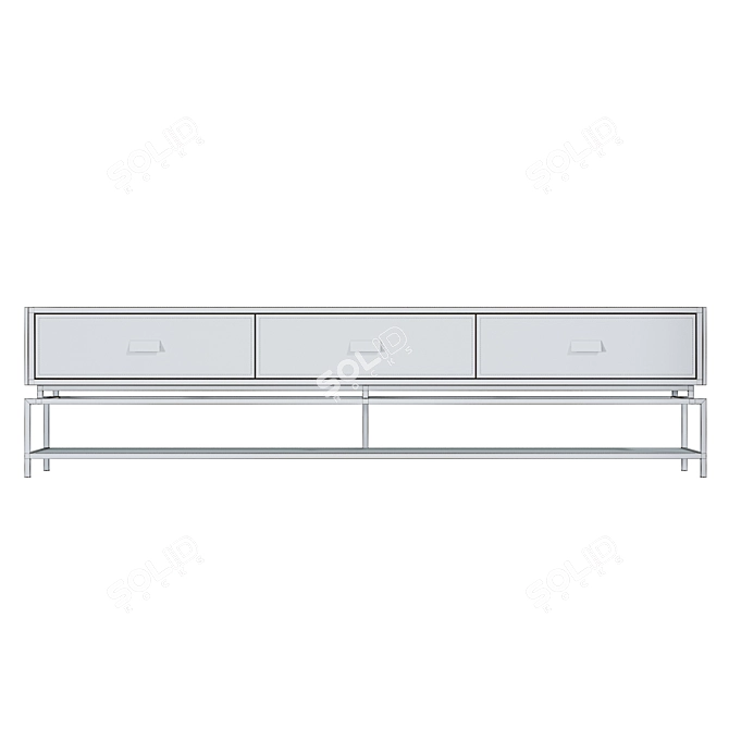 Elegant Golden Steel TV Stand 3D model image 4