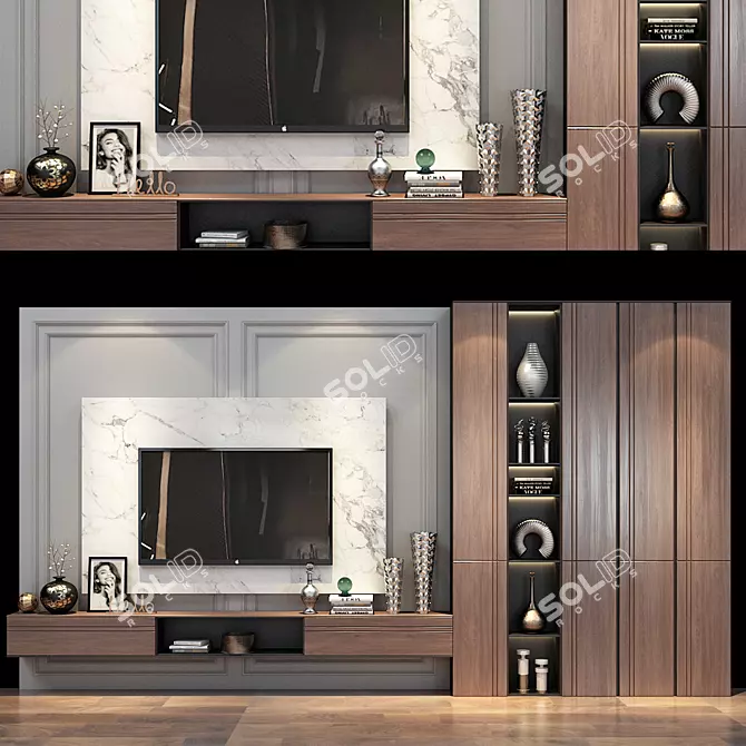 Modern TV Stand Shelf 3D model image 1