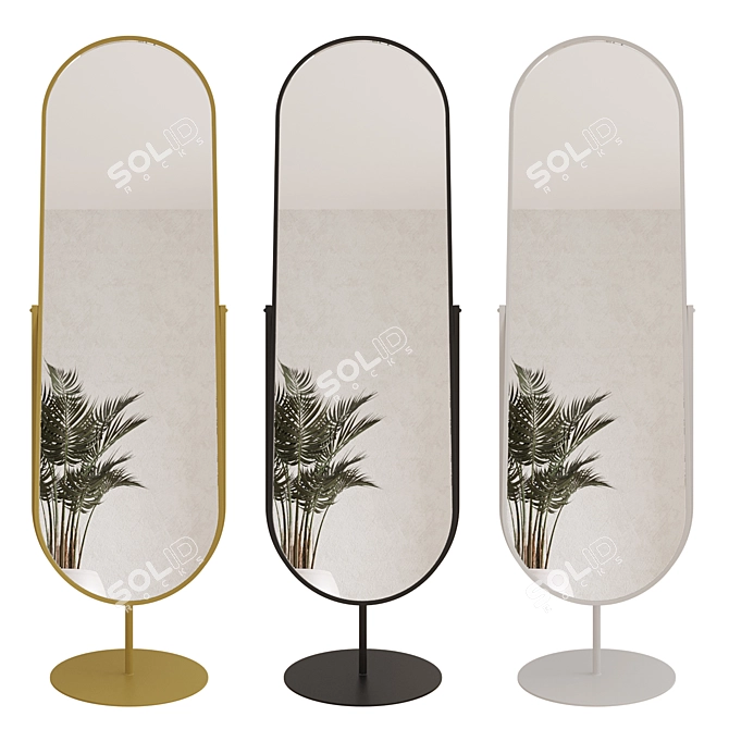 Elegant Floor Mirror with Stand 3D model image 2