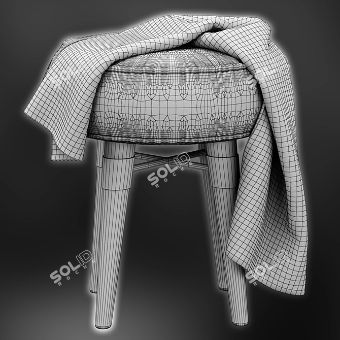 Elegant Louis Stool by Ottiu 3D model image 5